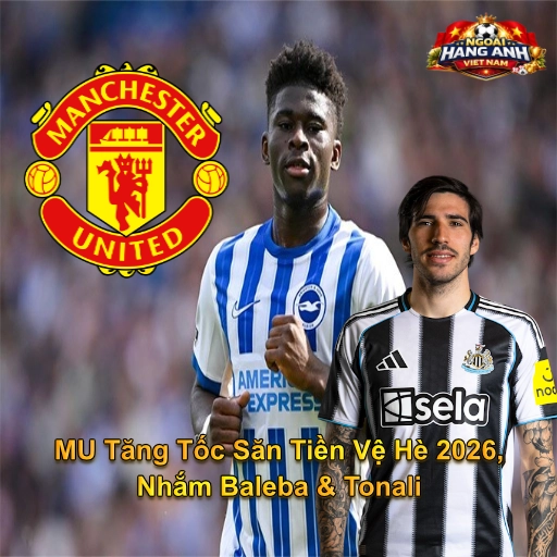 MU Tăng Tốc Săn Tiền Vệ Hè 2026, Nhắm Baleba & Tonali