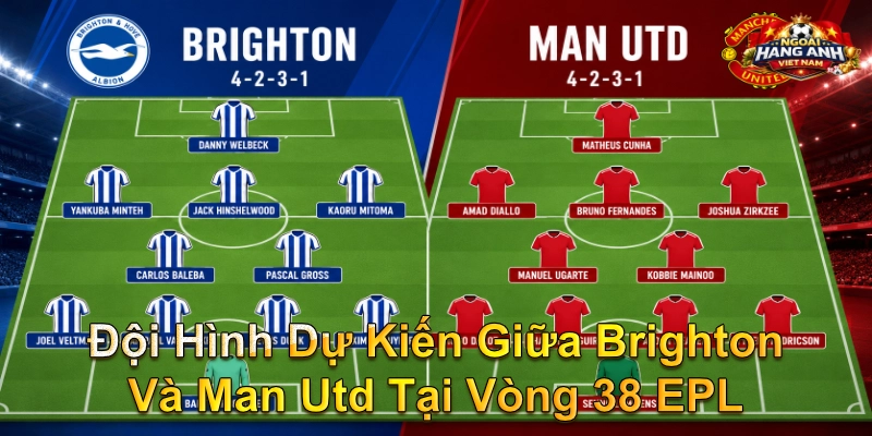 Đội Hình Dự Kiến Giữa Brighton Và Man Utd Tại Vòng 38 EPL
