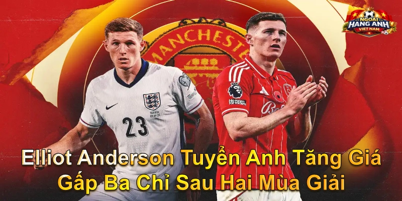 Elliot Anderson Tuyển Anh Tăng Giá Gấp Ba Chỉ Sau Hai Mùa Giải