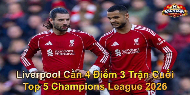 Liverpool Cần 4 Điểm 3 Trận Cuối Top 5 Champions League 2026