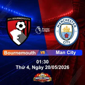 Nhận Định Bóng Đá Anh: Bournemouth Vs Man City 01:30 Thứ 4, Ngày 20/05/2026 - Vòng 37 Ngoại Hạng Anh