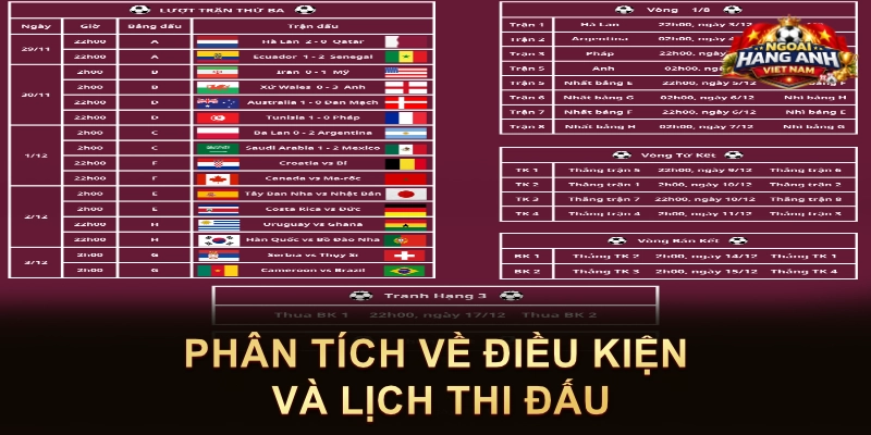 Phân tích về điều kiện và lịch thi đấu
